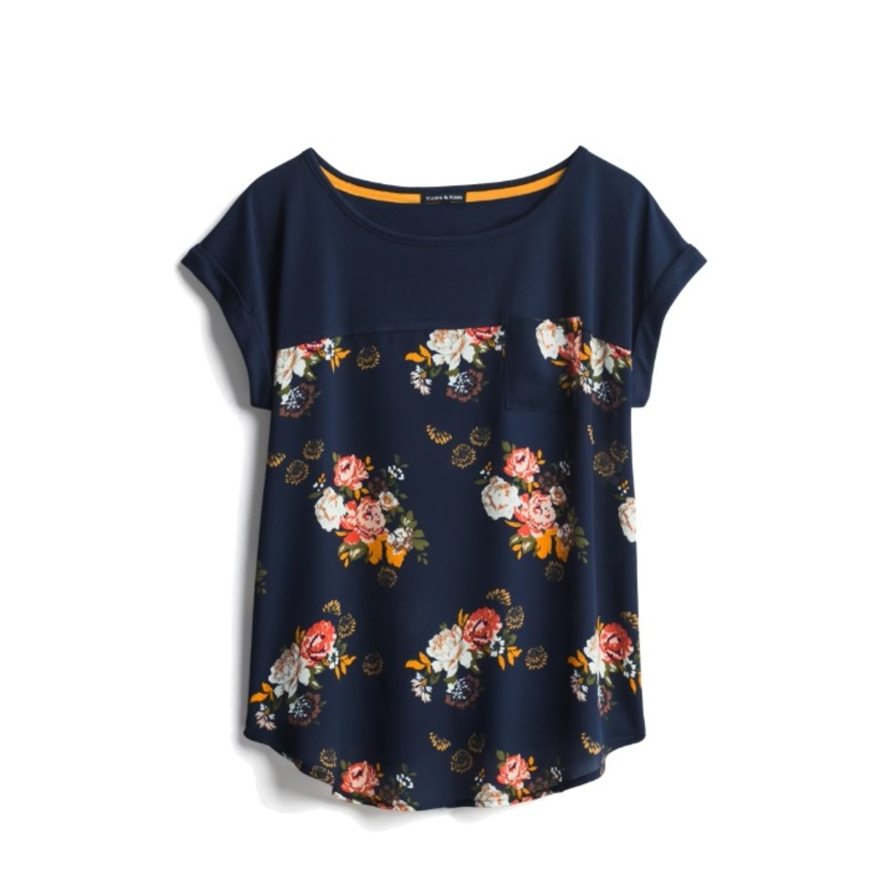 Violets & Roses Kinglake Mixed Materials Top